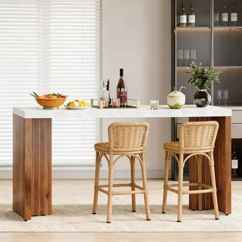 Table haute GDFStudio Andrew moderne 55 en faux marbre