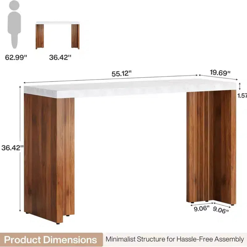 Table haute GDFStudio Andrew moderne 55 en faux marbre