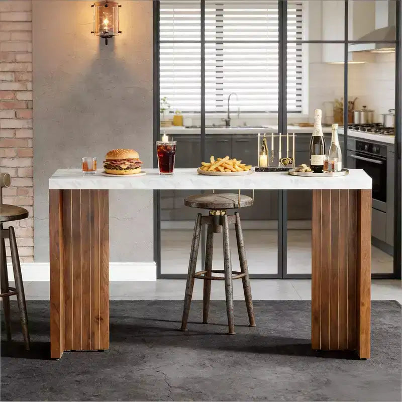 Table haute GDFStudio Andrew moderne 55 en faux marbre