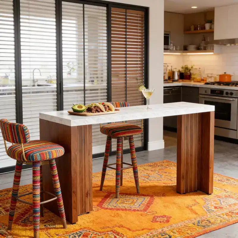 Table haute GDFStudio Andrew moderne 55 en faux marbre