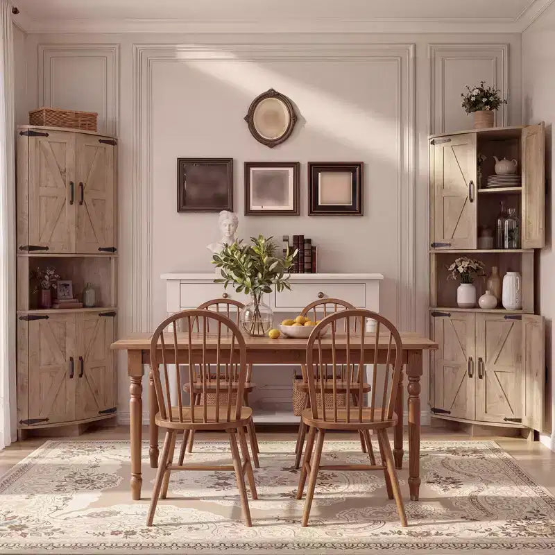 Meuble de coin de ferme 65, Armoire de cuisine en bois avec étagères réglables, Buffet autoportant pour cuisine, salon, blanc