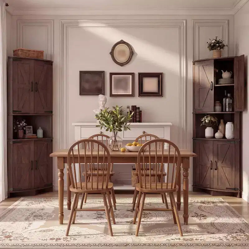 Meuble de coin de ferme 65, Armoire de cuisine en bois avec étagères réglables, Buffet autoportant pour cuisine, salon, blanc