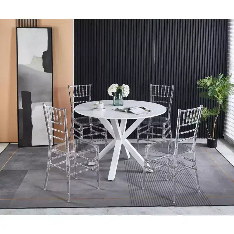 Lot de 4 chaises de mariage ou de salle à manger avec assises en plastique, durables et faciles à monter