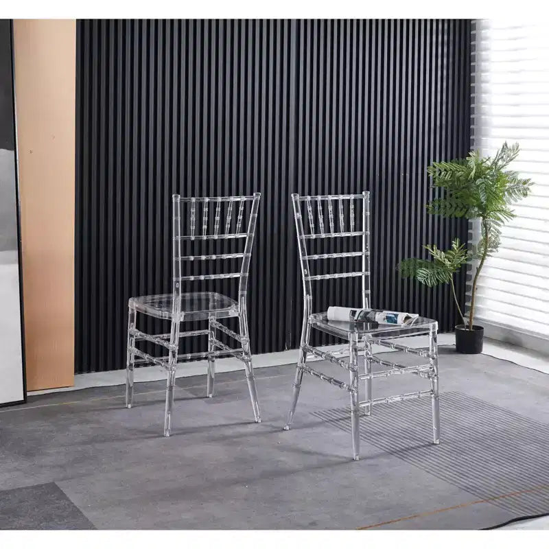 Lot de 4 chaises de mariage ou de salle à manger avec assises en plastique, durables et faciles à monter