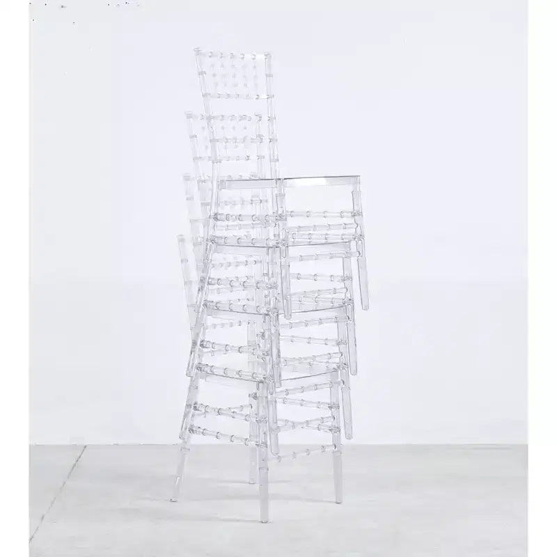 Lot de 4 chaises de mariage ou de salle à manger avec assises en plastique, durables et faciles à monter