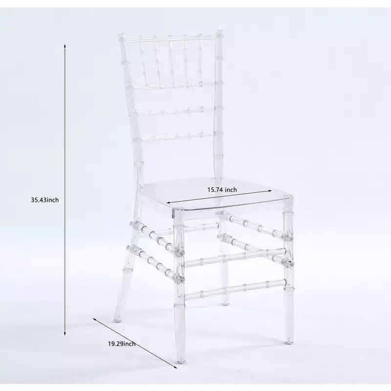 Lot de 4 chaises de mariage ou de salle à manger avec assises en plastique, durables et faciles à monter