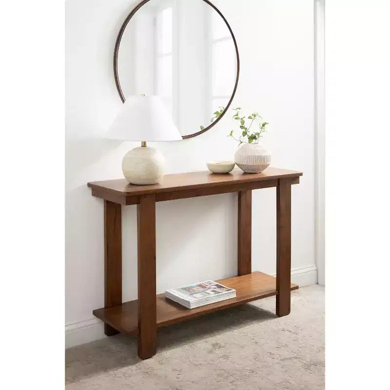 Console en bois Foxford de Kate and Laurel, 42x14x30, Noyer marron
