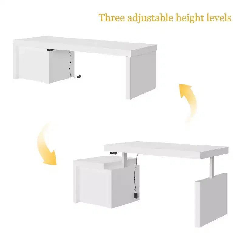 Table à manger élévatrice Hitow Modern 110W avec 3 hauteurs mémorisables, hauteur maximale de 47 pouces, capacité de charge de 150 lb, utilisation intuitive, îlot de cuisine/bar à petit-déjeuner