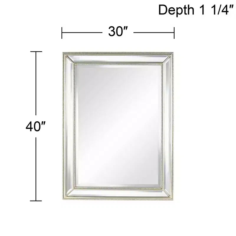 Miroirs muraux perlés Uttermost Palais Argent 30 x 40 (Lot de 2)