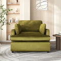 Fauteuil d'appoint vert 37 avec pieds en plastique et coussins décoratifs