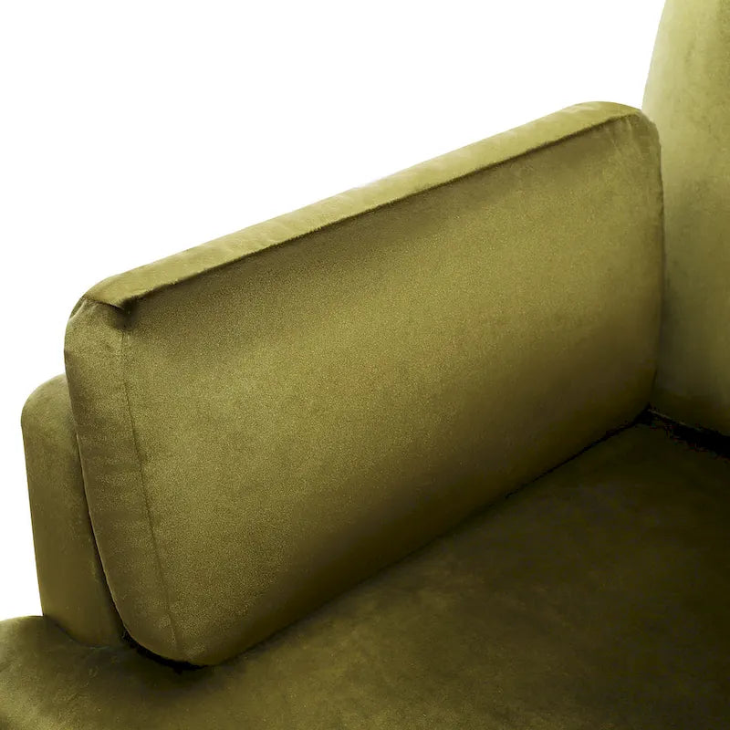 Fauteuil d'appoint vert 37 avec pieds en plastique et coussins décoratifs