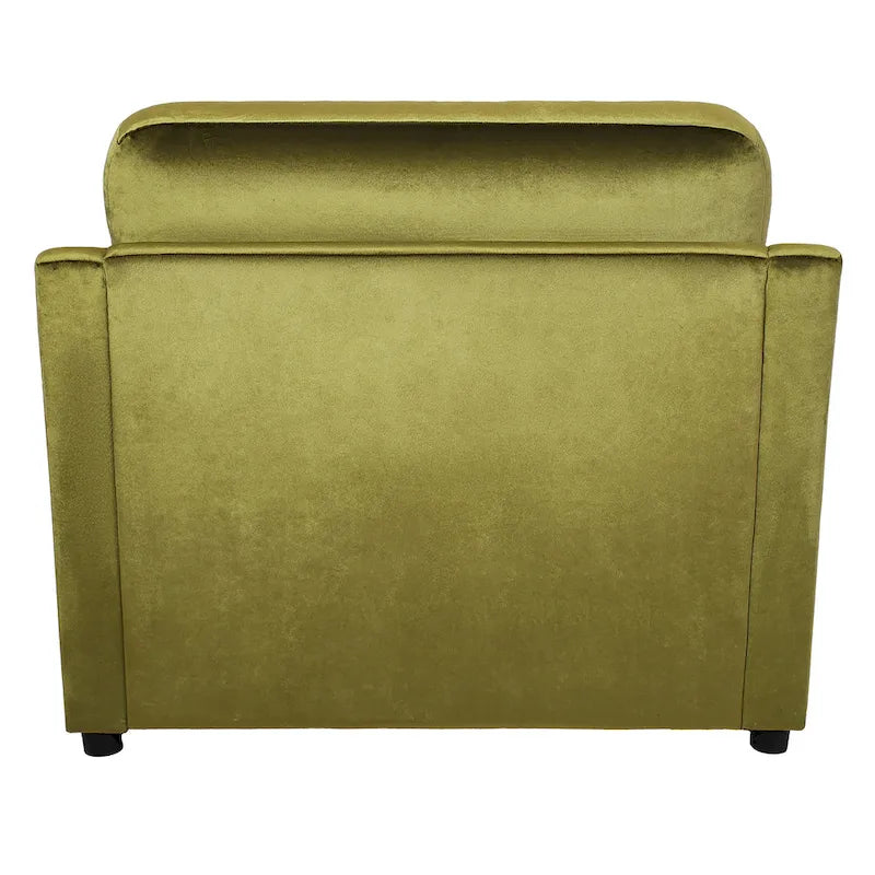 Fauteuil d'appoint vert 37 avec pieds en plastique et coussins décoratifs