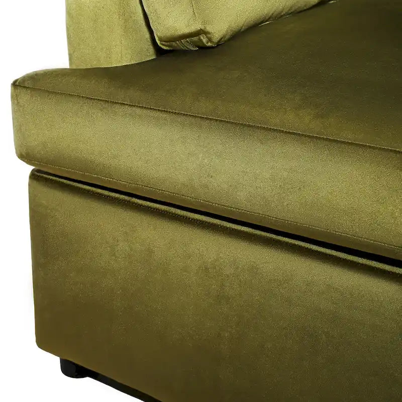 Fauteuil d'appoint vert 37 avec pieds en plastique et coussins décoratifs