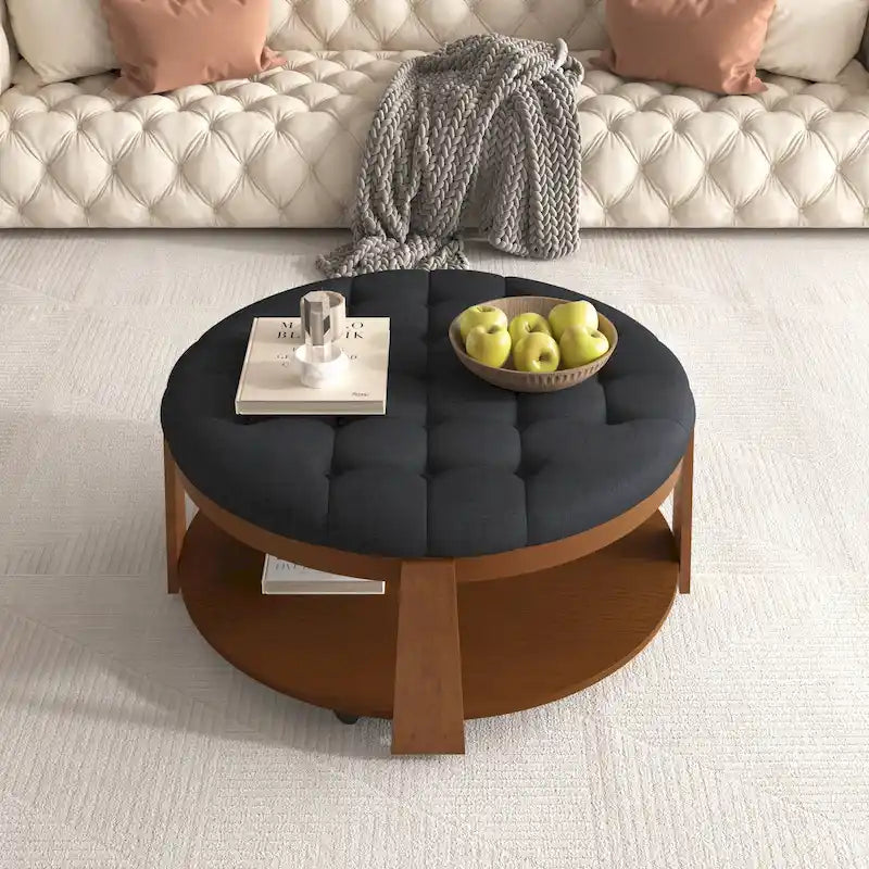 Table basse pouf ronde moderne et grande