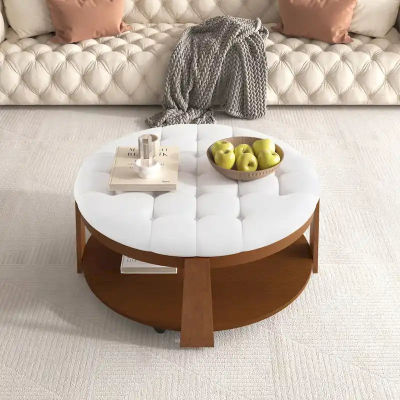 Table basse pouf ronde moderne et grande