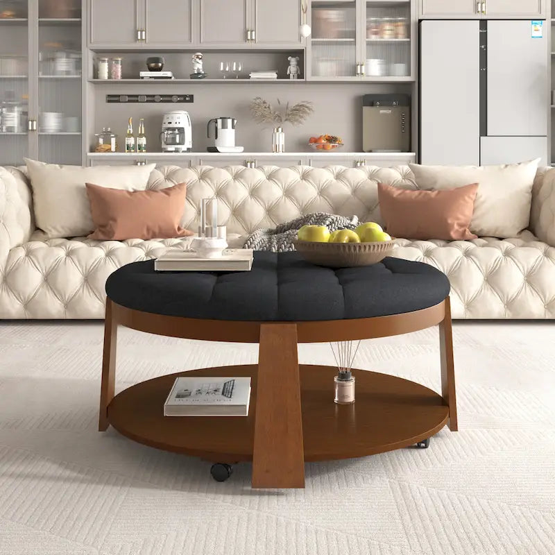 Table basse pouf ronde moderne et grande