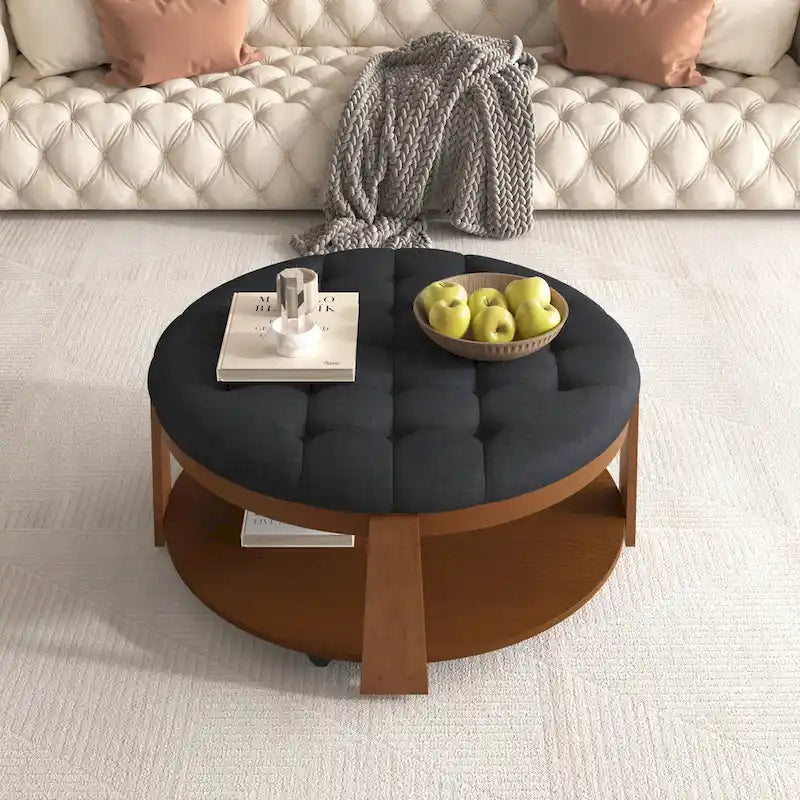 Table basse pouf ronde moderne et grande