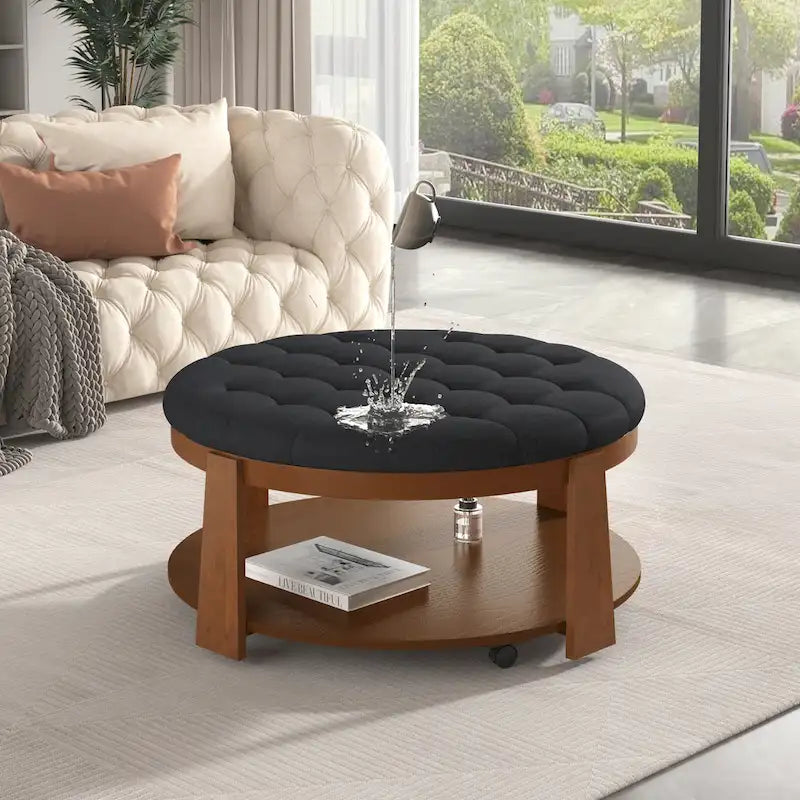 Table basse pouf ronde moderne et grande