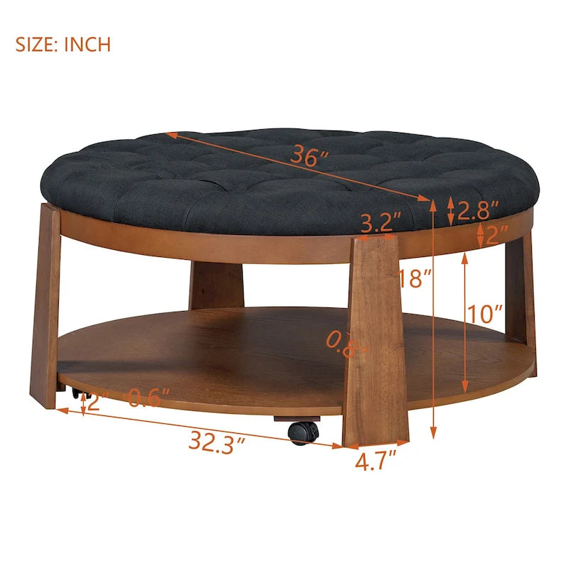 Table basse pouf ronde moderne et grande