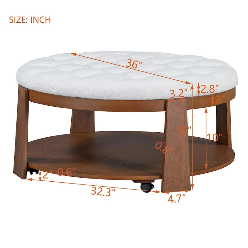 Table basse pouf ronde moderne et grande