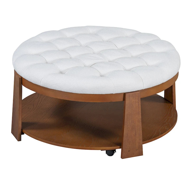 Table basse pouf ronde moderne et grande