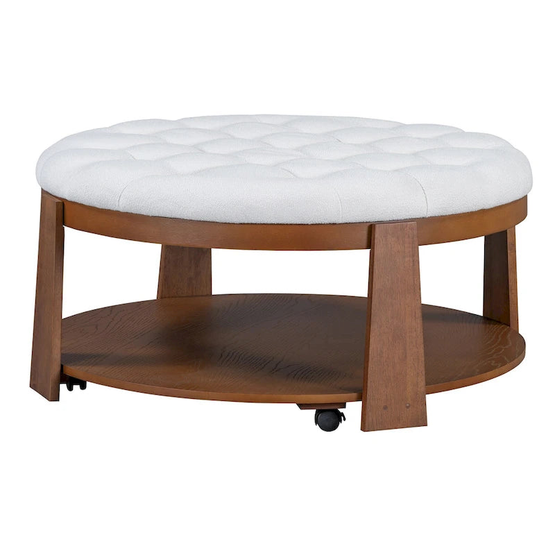 Table basse pouf ronde moderne et grande