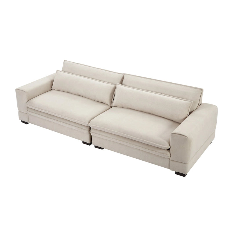 Canapé moderne en tissu beige 104.7 avec oreillers lombaires