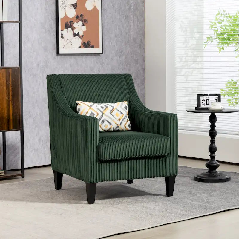 Fauteuil Emerald Modern 26.8 avec pieds en bois d'hévéa