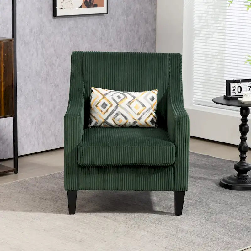 Fauteuil Emerald Modern 26.8 avec pieds en bois d'hévéa