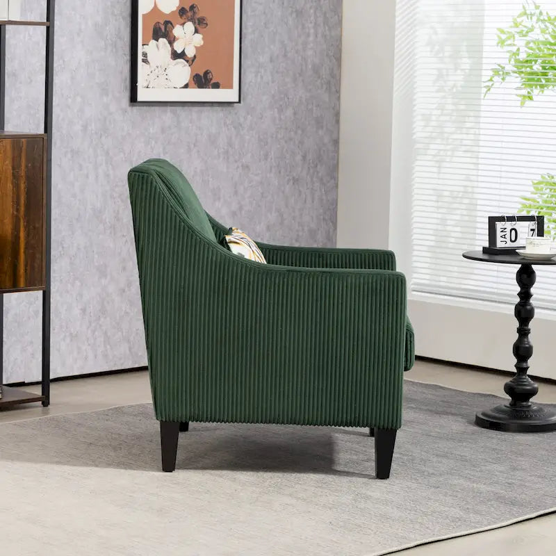 Fauteuil Emerald Modern 26.8 avec pieds en bois d'hévéa
