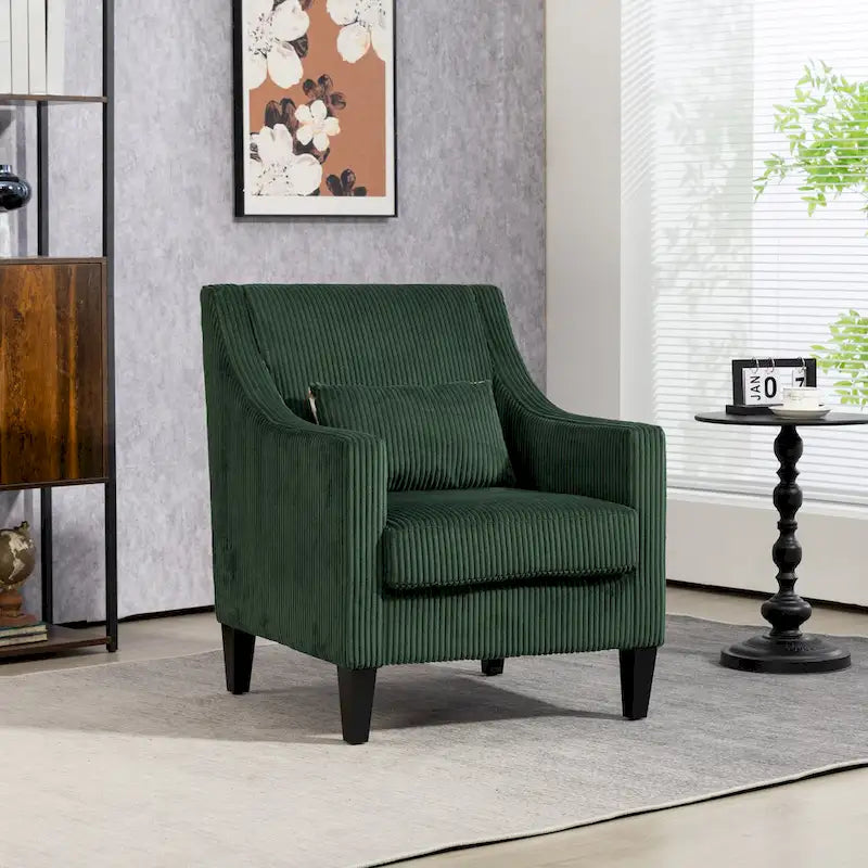 Fauteuil Emerald Modern 26.8 avec pieds en bois d'hévéa
