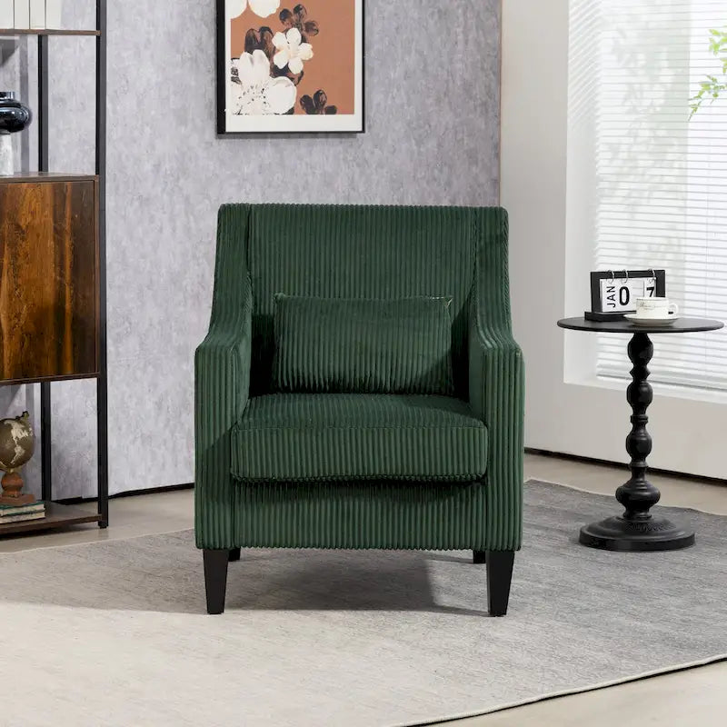 Fauteuil Emerald Modern 26.8 avec pieds en bois d'hévéa