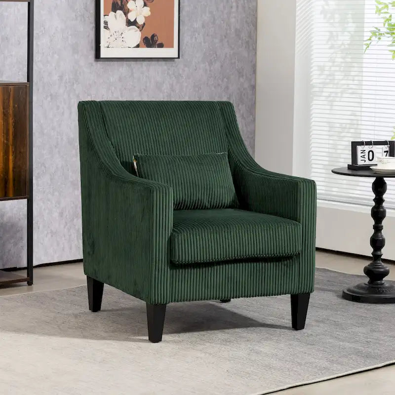 Fauteuil Emerald Modern 26.8 avec pieds en bois d'hévéa