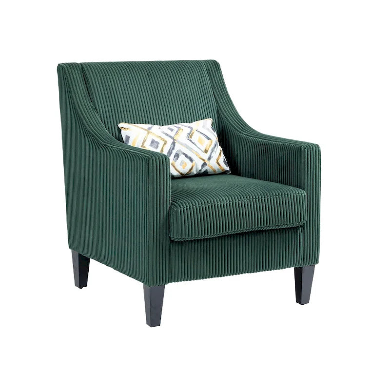 Fauteuil Emerald Modern 26.8 avec pieds en bois d'hévéa