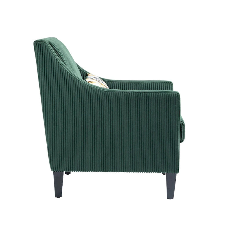 Fauteuil Emerald Modern 26.8 avec pieds en bois d'hévéa