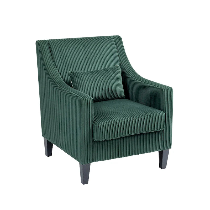 Fauteuil Emerald Modern 26.8 avec pieds en bois d'hévéa