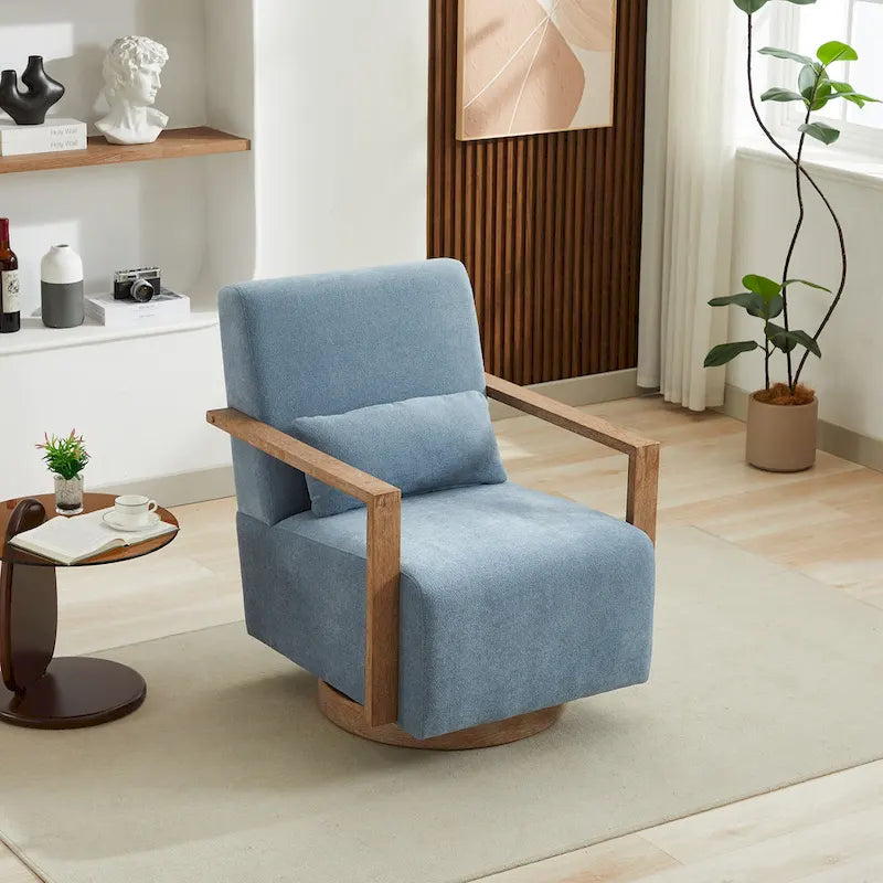 Fauteuil pivotant à 360° en mélange de lin 30,31