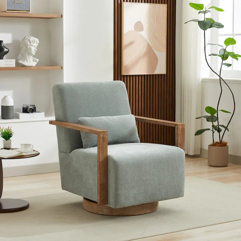 Fauteuil pivotant à 360° en mélange de lin 30,31