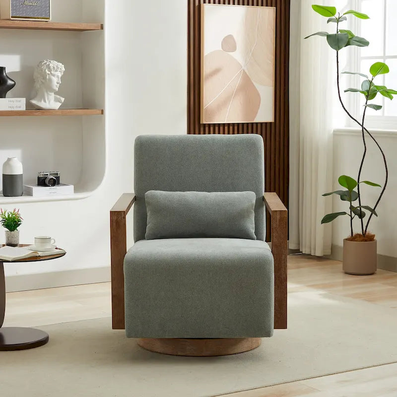 Fauteuil pivotant à 360° en mélange de lin 30,31