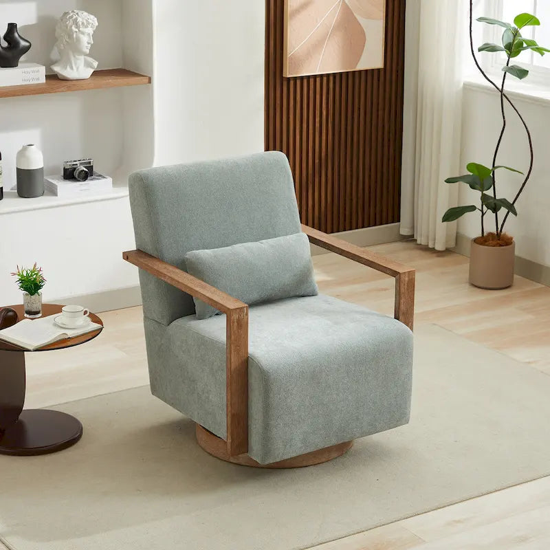 Fauteuil pivotant à 360° en mélange de lin 30,31
