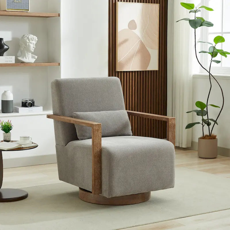 Fauteuil pivotant à 360° en mélange de lin 30,31