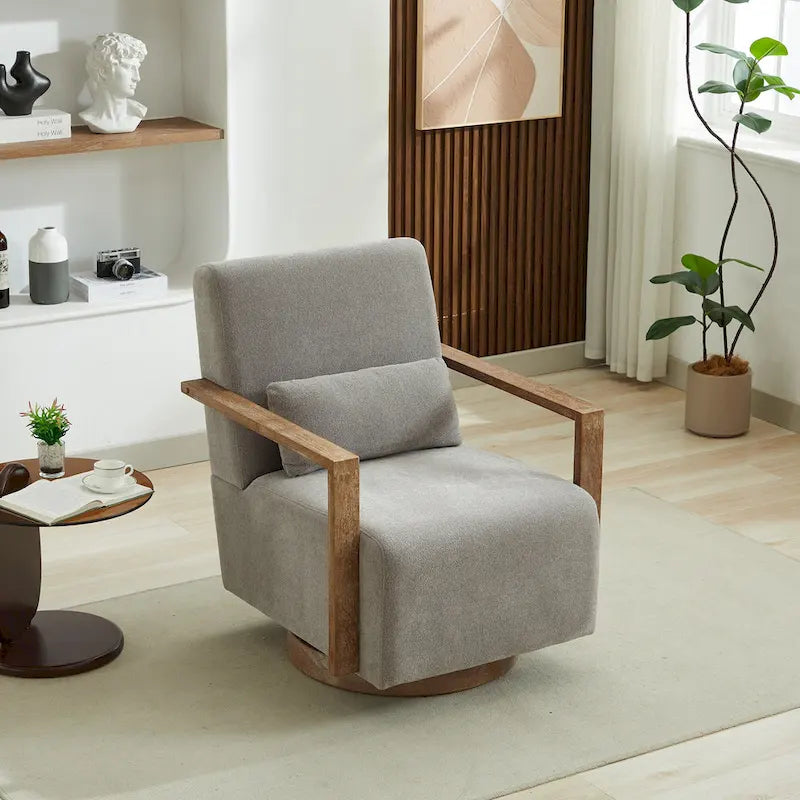 Fauteuil pivotant à 360° en mélange de lin 30,31