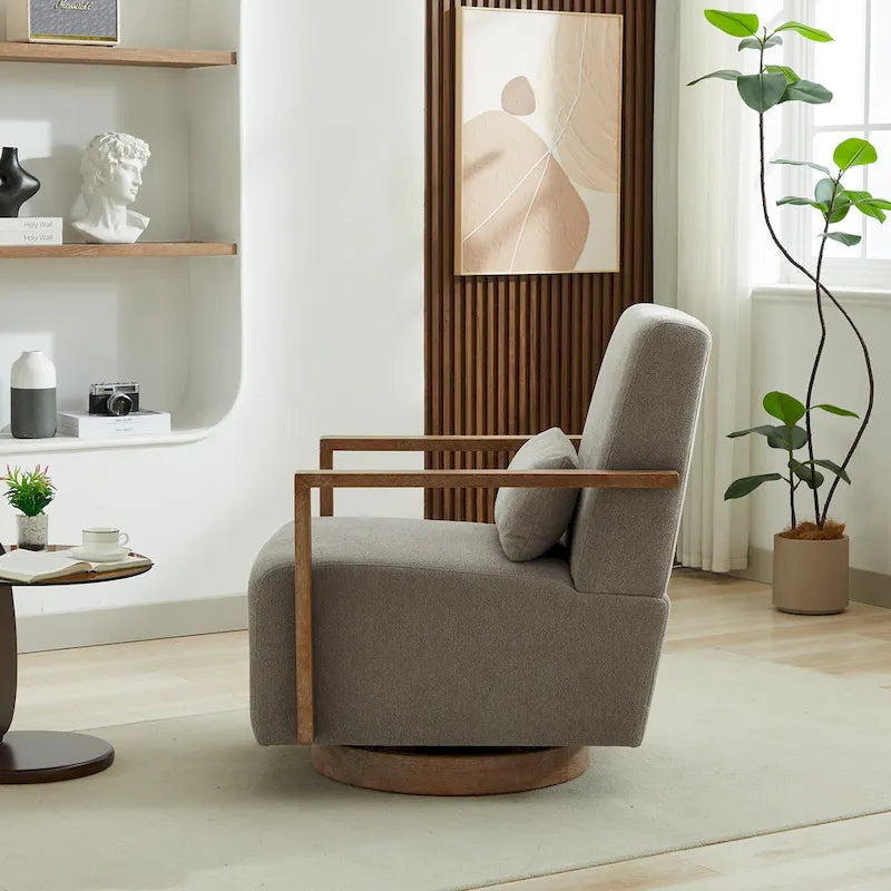 Fauteuil pivotant à 360° en mélange de lin 30,31