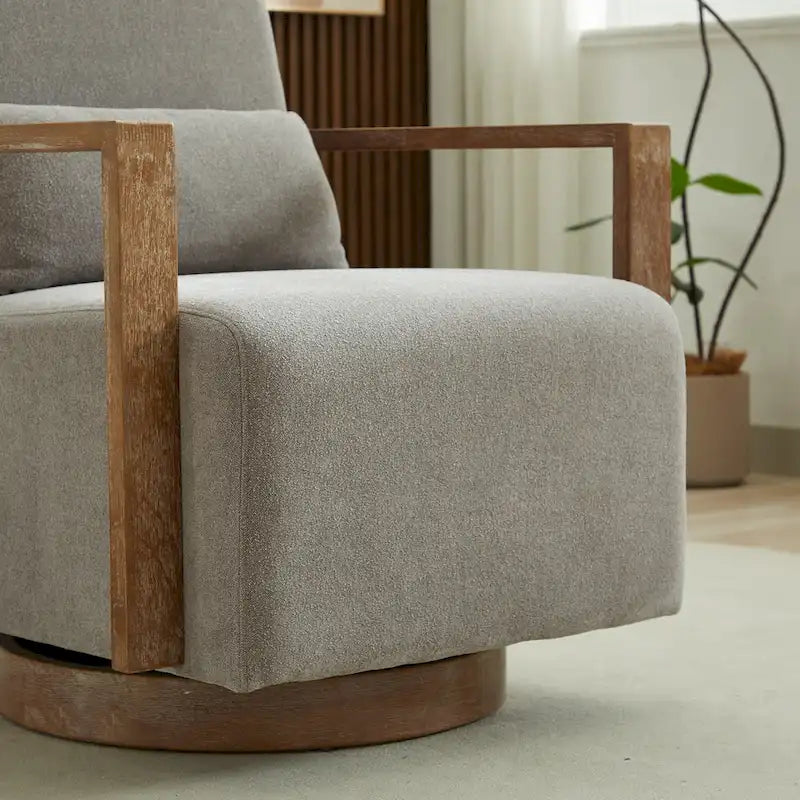 Fauteuil pivotant à 360° en mélange de lin 30,31