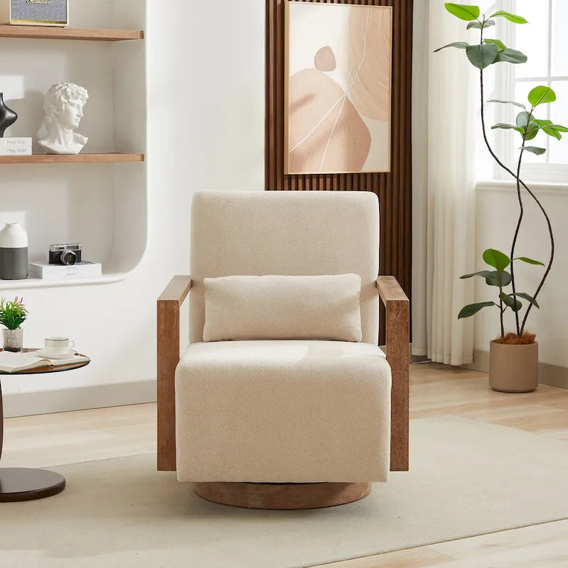 Fauteuil pivotant à 360° en mélange de lin 30,31