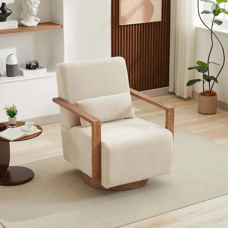 Fauteuil pivotant à 360° en mélange de lin 30,31
