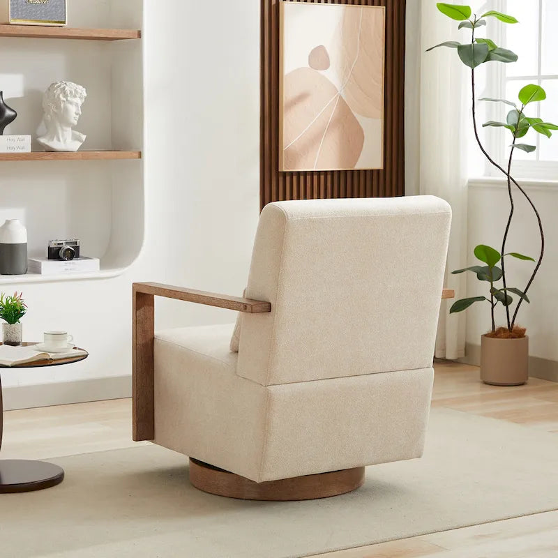 Fauteuil pivotant à 360° en mélange de lin 30,31
