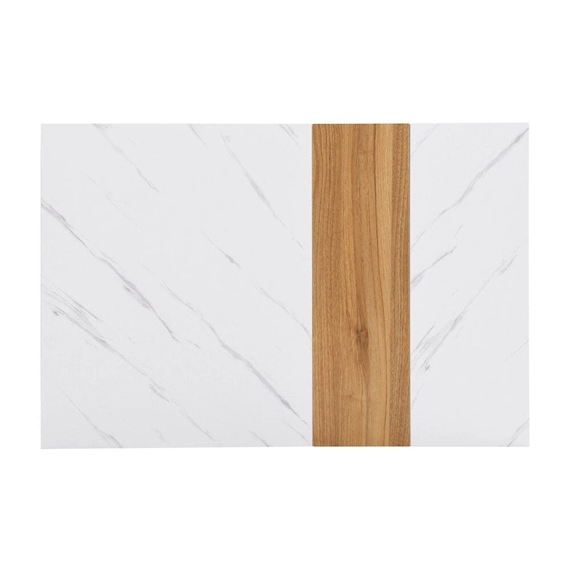 Table basse avec 2 tiroirs de rangement et finition grain de bois