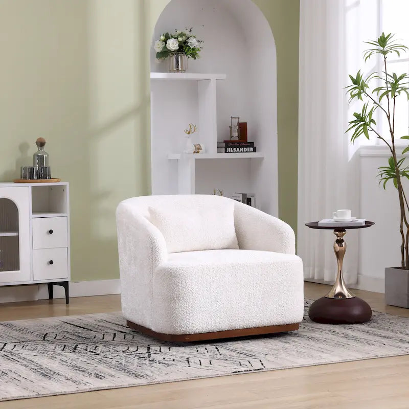 Fauteuil pivotant, Fauteuil rond confortable pour le salon, Fauteuil pivotant à 360 degrés