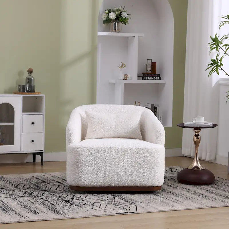 Fauteuil pivotant, Fauteuil rond confortable pour le salon, Fauteuil pivotant à 360 degrés